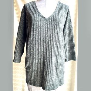 Heather Green Ribbed Sweater/Tunic